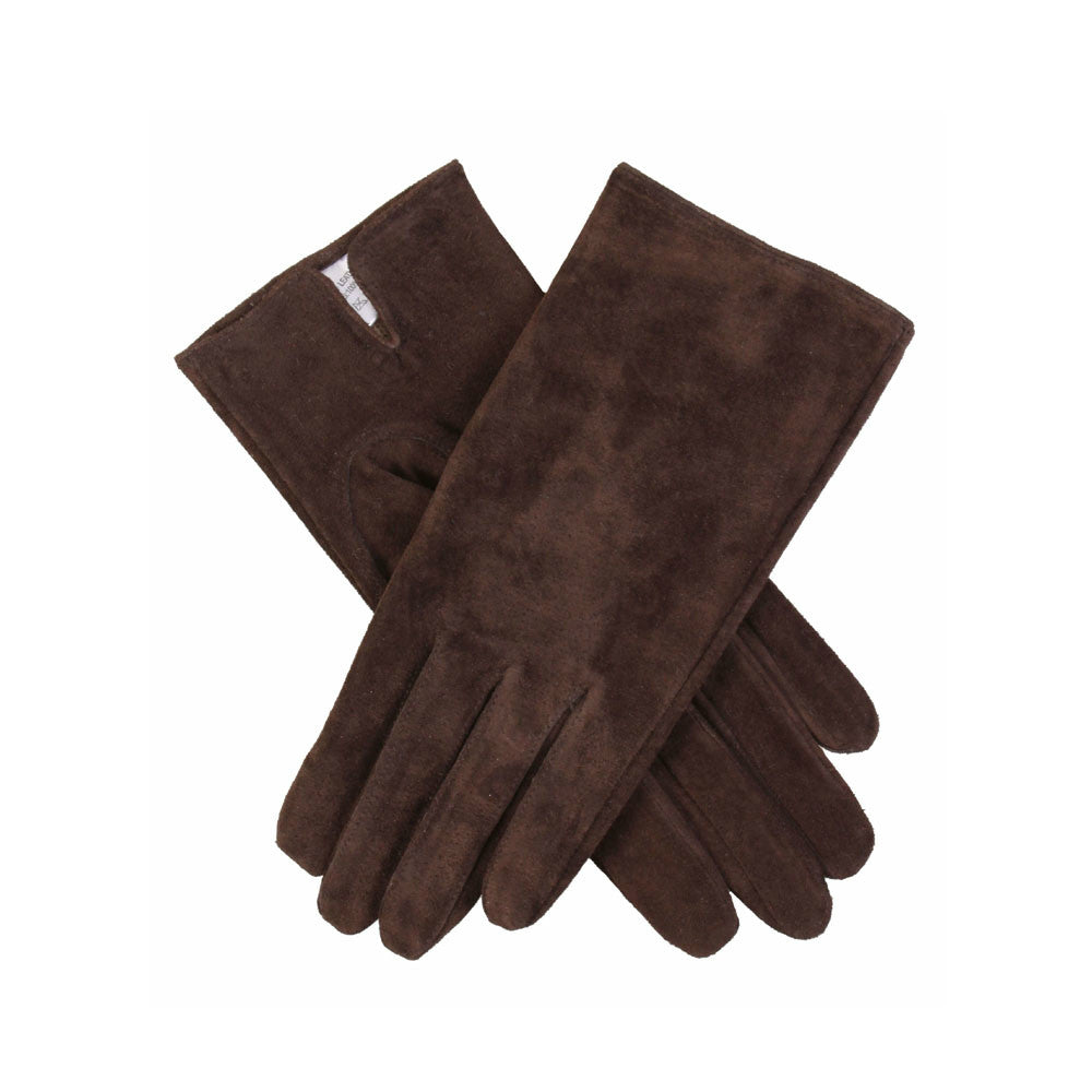 Suede ladies gloves in brown 