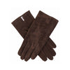 Suede ladies gloves in brown 