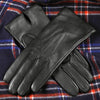 Cashmere Lined Leather Glove - black 