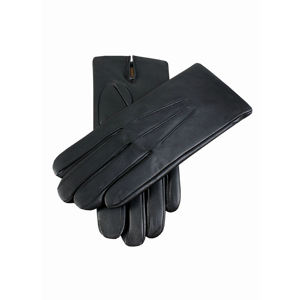 mens cashmere lined leather gloves - black