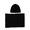 Hat and Scarf Set Black, Wool 