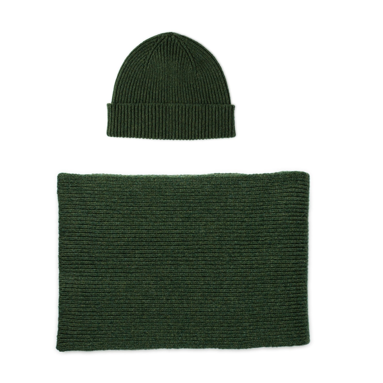 Country Green Lambswool Hat and Scarf Set 