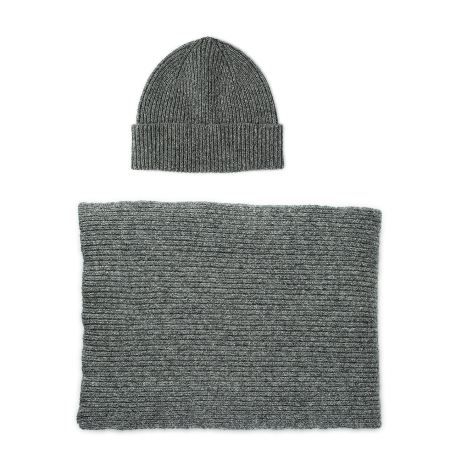 Grey Lambswool Hat and Scarf Set | Clyde