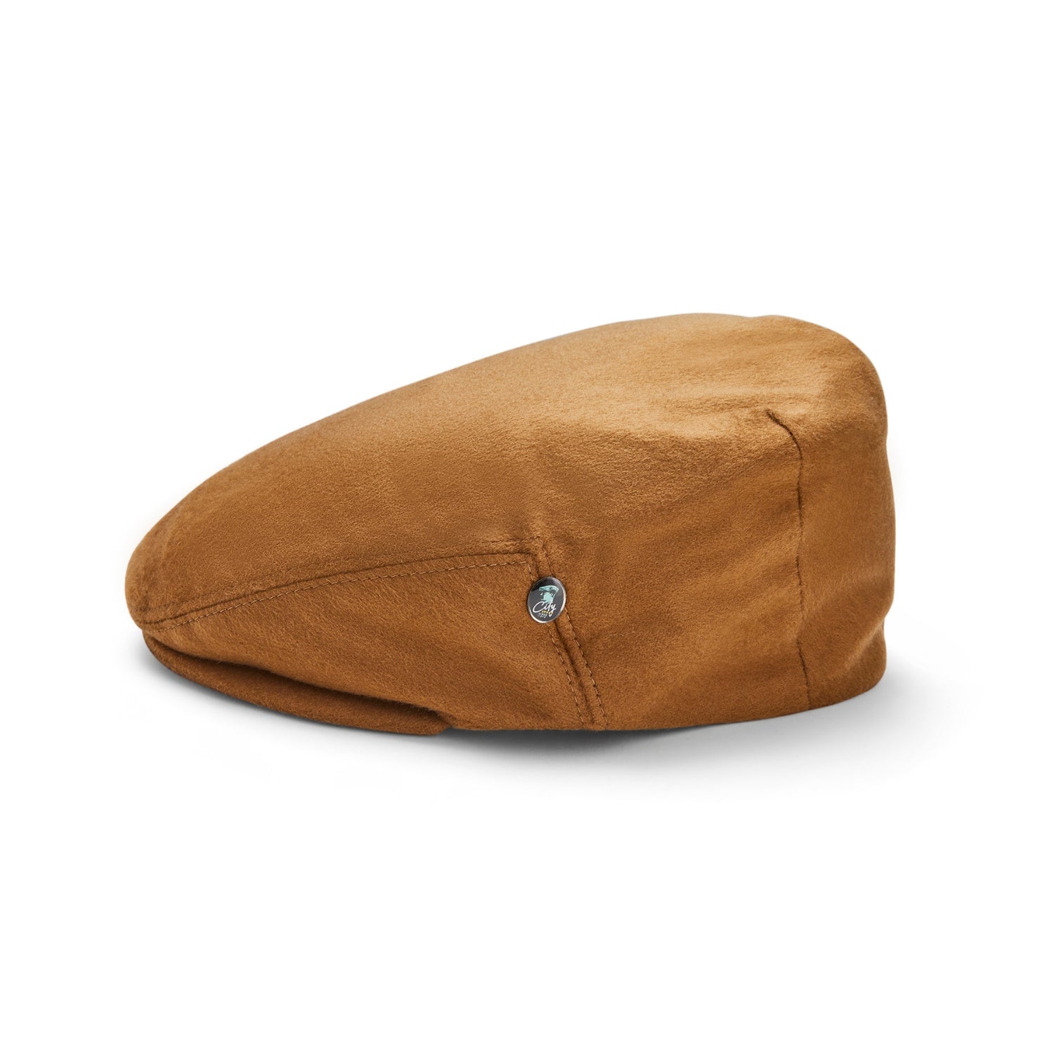 Camel Cashmere Flat Cap for Men by CitySport | Side View | The Cashmere Choice