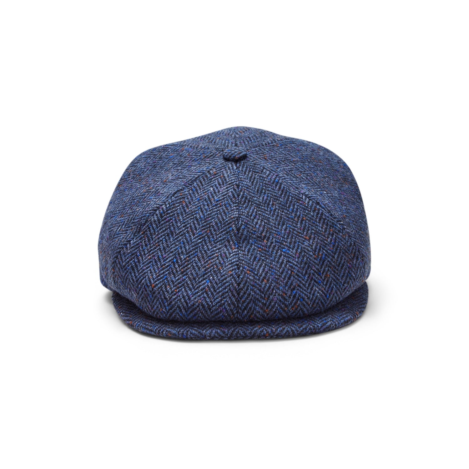 Donegal Tweed 6 Piece News Boy Cap | Blue Narrow Herringbone | City Sport