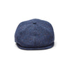 Donegal Tweed 6 Piece News Boy Cap | Blue Narrow Herringbone | City Sport