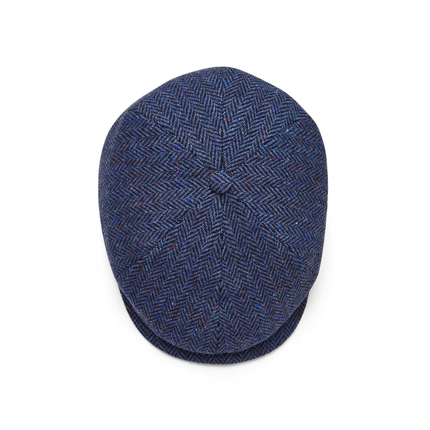 Donegal Tweed 6 Piece News Boy Cap | Blue Narrow Herringbone | City Sport