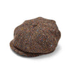 Donegal Tweed 8 Piece Baker Boy Cap | Brown Speckled Herringbone | City Sport