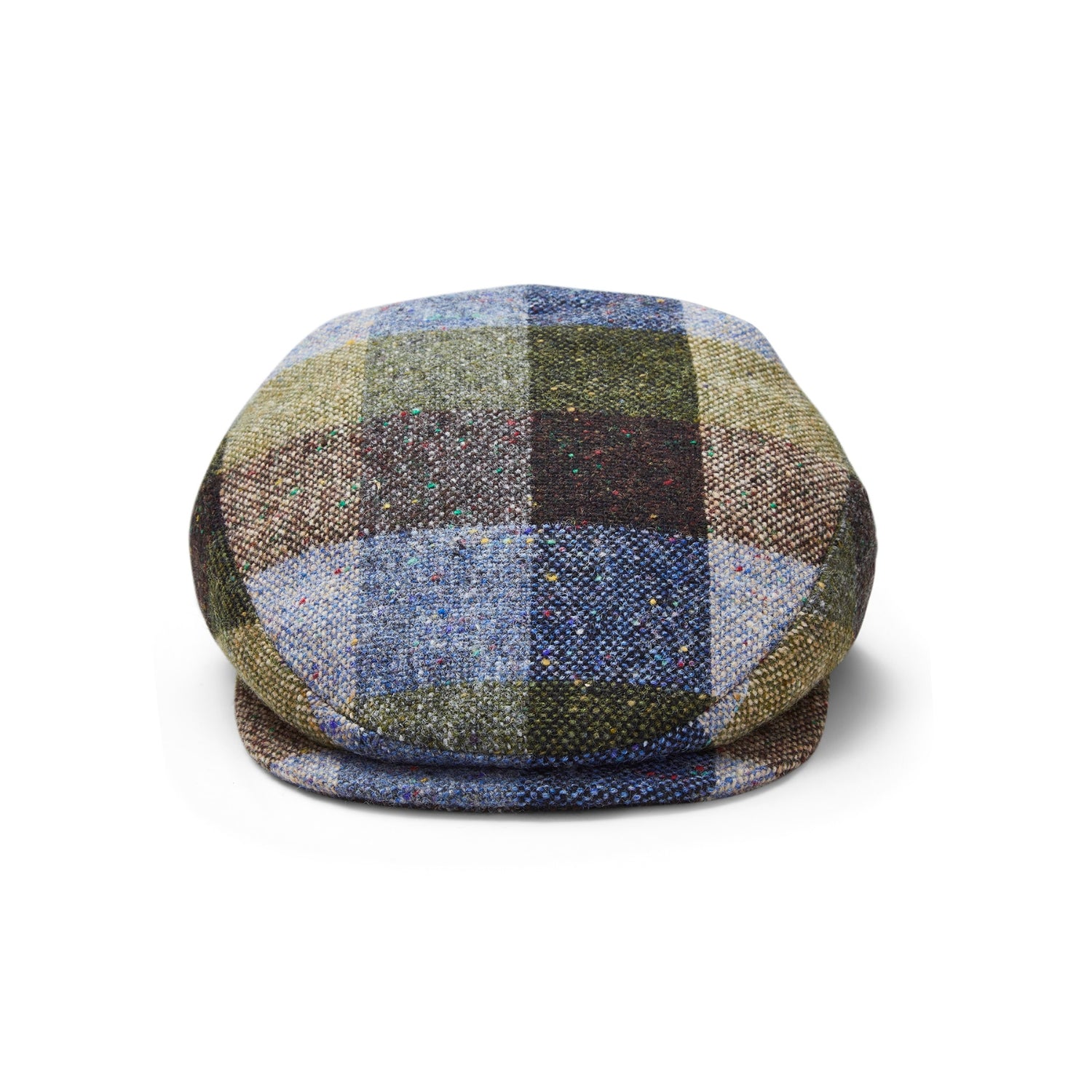Donegal Tweed Flat Cap | Extended Peak Blue Green Check | City Sport