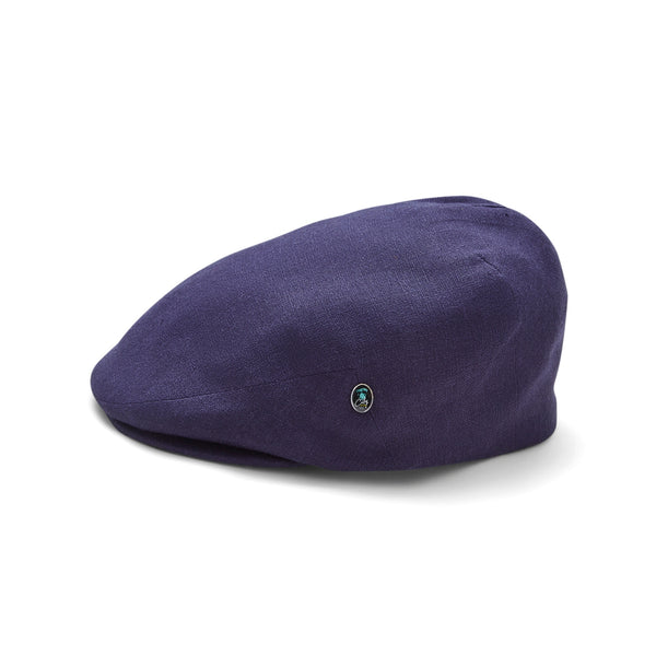 Side View | Mens Summer Cap | Linen | Navy Blue | City Sport