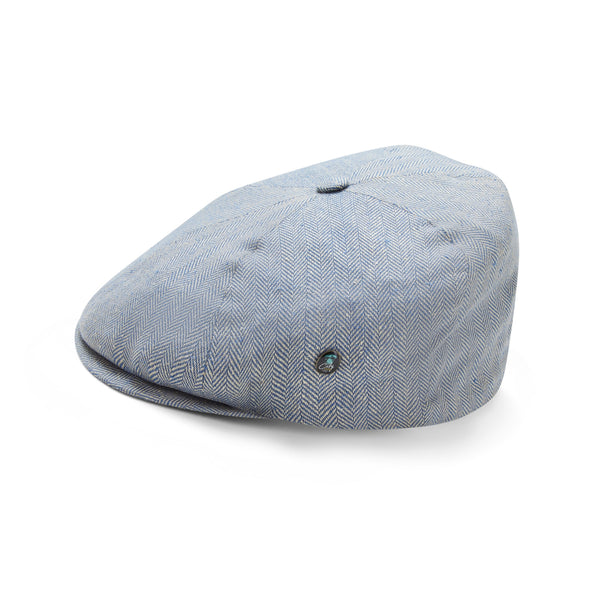 Mens Summer Newsboy Cap | Silk | Blue | City Sport