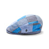 Mens Summer Cap | Linen Mix | Blue Patchwork | City Sport