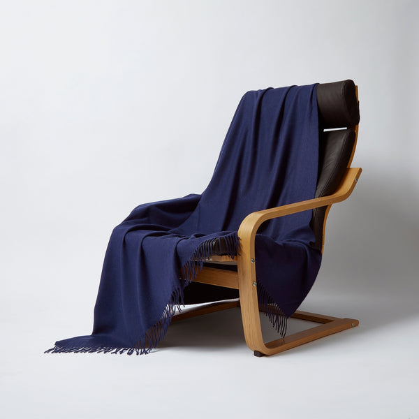 Cashmere Blanket in Cobalt Blue | The Cashmere Choice