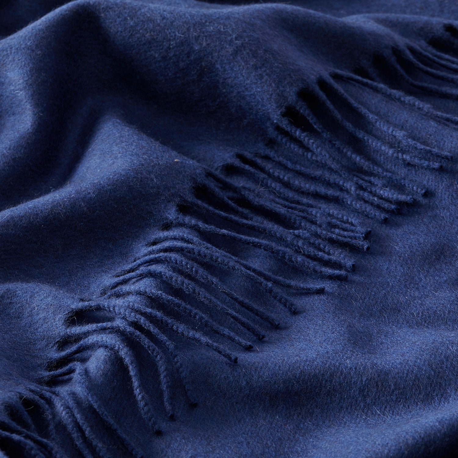 Close-Up of Cashmere Blanket in Cobalt Blue | The Cashmere Choice