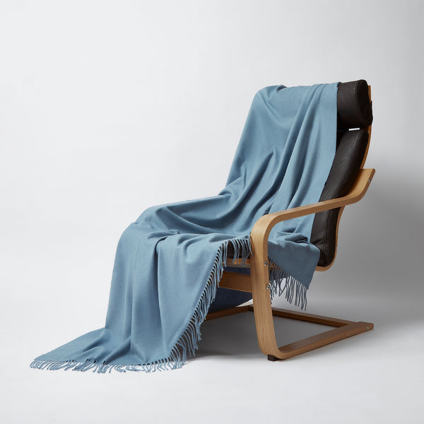 Ocean Blue Cashmere Blanket Throw 