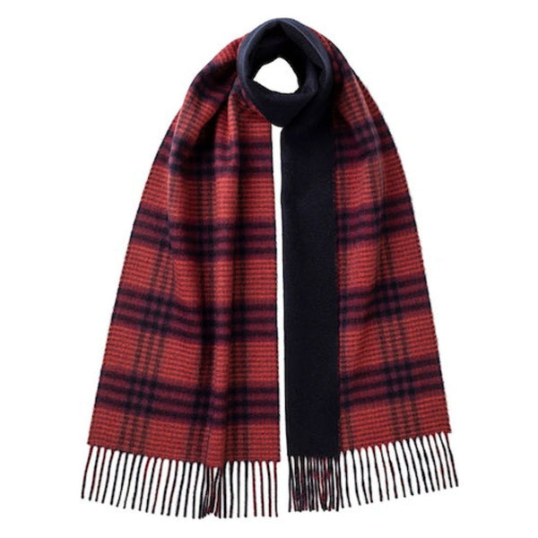 Johnsons of Elgin | Johnstons Cashmere | Mens Reversible Cashmere Scarf | Made in Scotland | Style RU7129 | shop at The Cashmere Choice | London