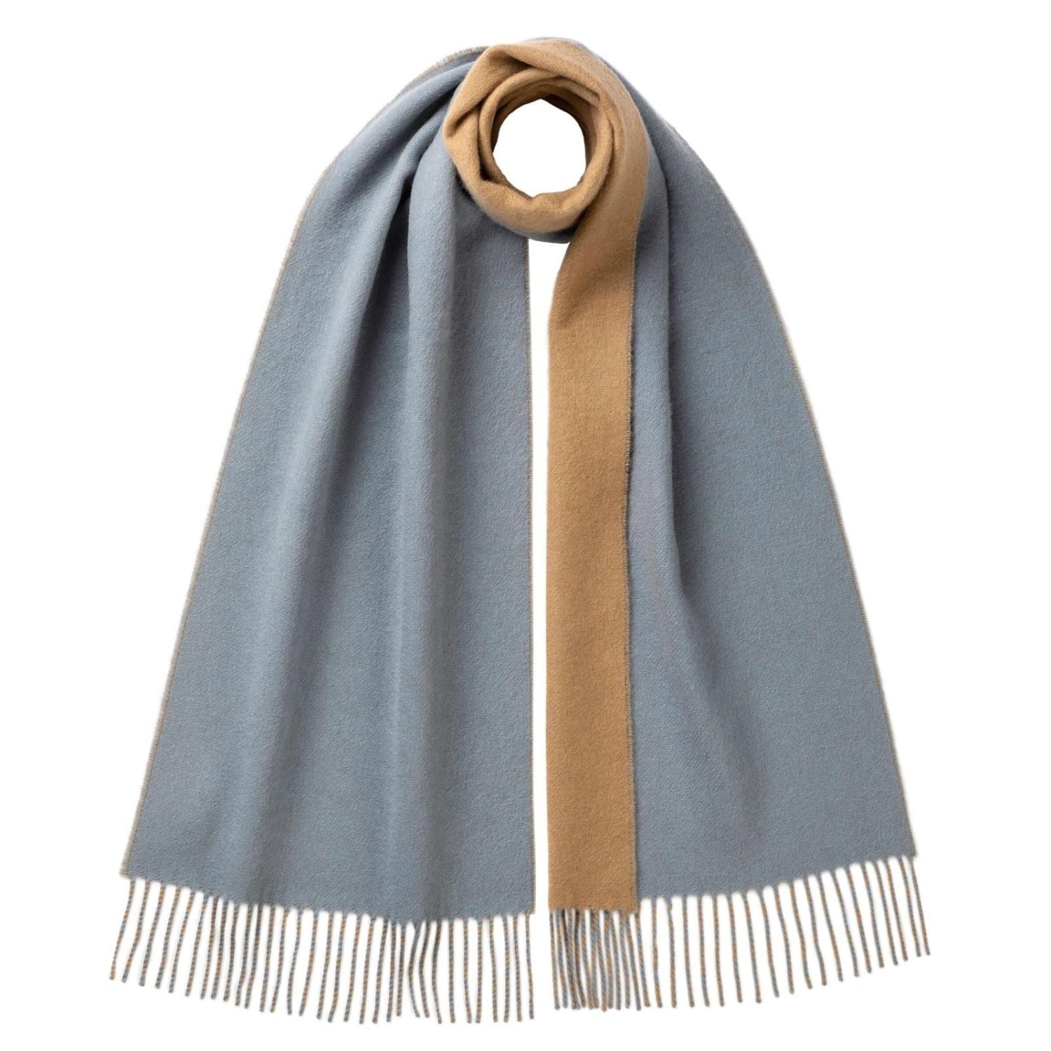 Johnsons of Elgin | Johnstons Cashmere | Mens Reversible Cashmere Scarf | Made in Scotland | Style RU7139 | shop at The Cashmere Choice | London