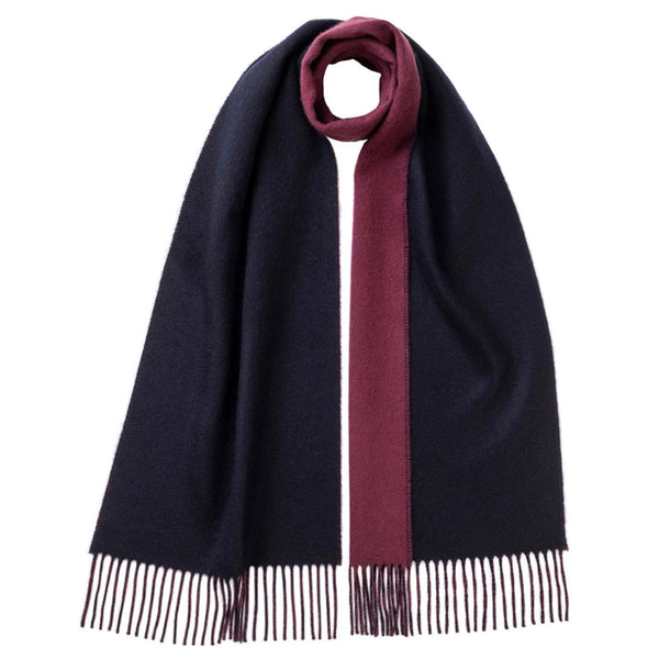 Johnsons of Elgin | Johnstons Cashmere | Mens Reversible Cashmere Scarf | Made in Scotland | Style RU7139 | shop at The Cashmere Choice | London