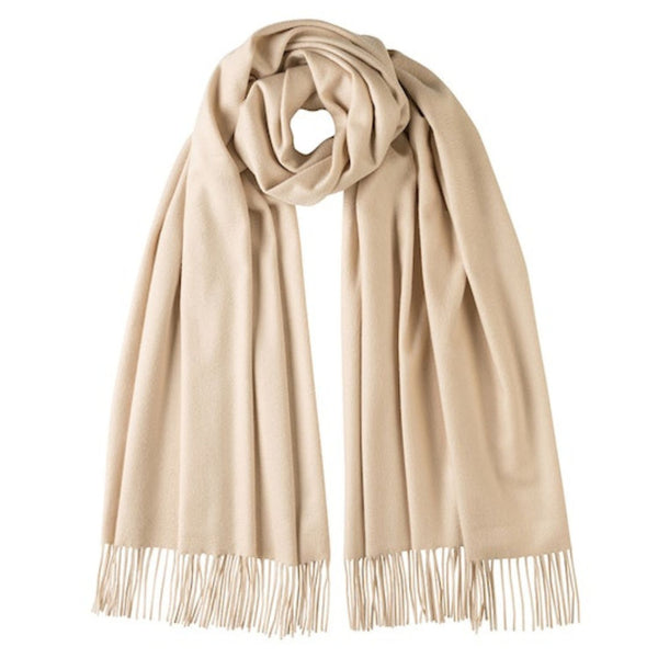 Johnsons of Elgin | Natural | Beige | Cashmere Stole | Wrap | Large Scarf | shop at The Cashmere Choice | London