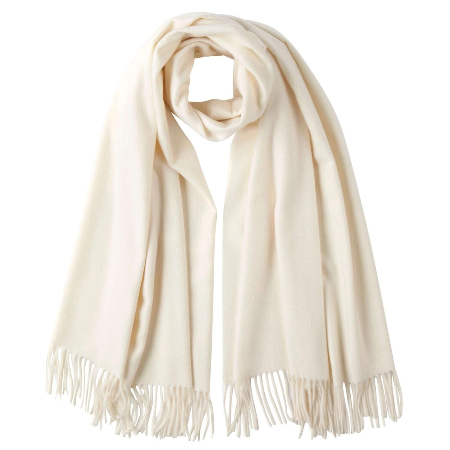 Johnsons of Elgin | White | Cashmere Stole | Wrap | Large Scarf | buy at The Cashmere Choice | London