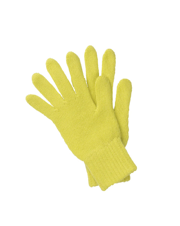 Gloves of Yellow Cashmere Hat and Gloves Set 