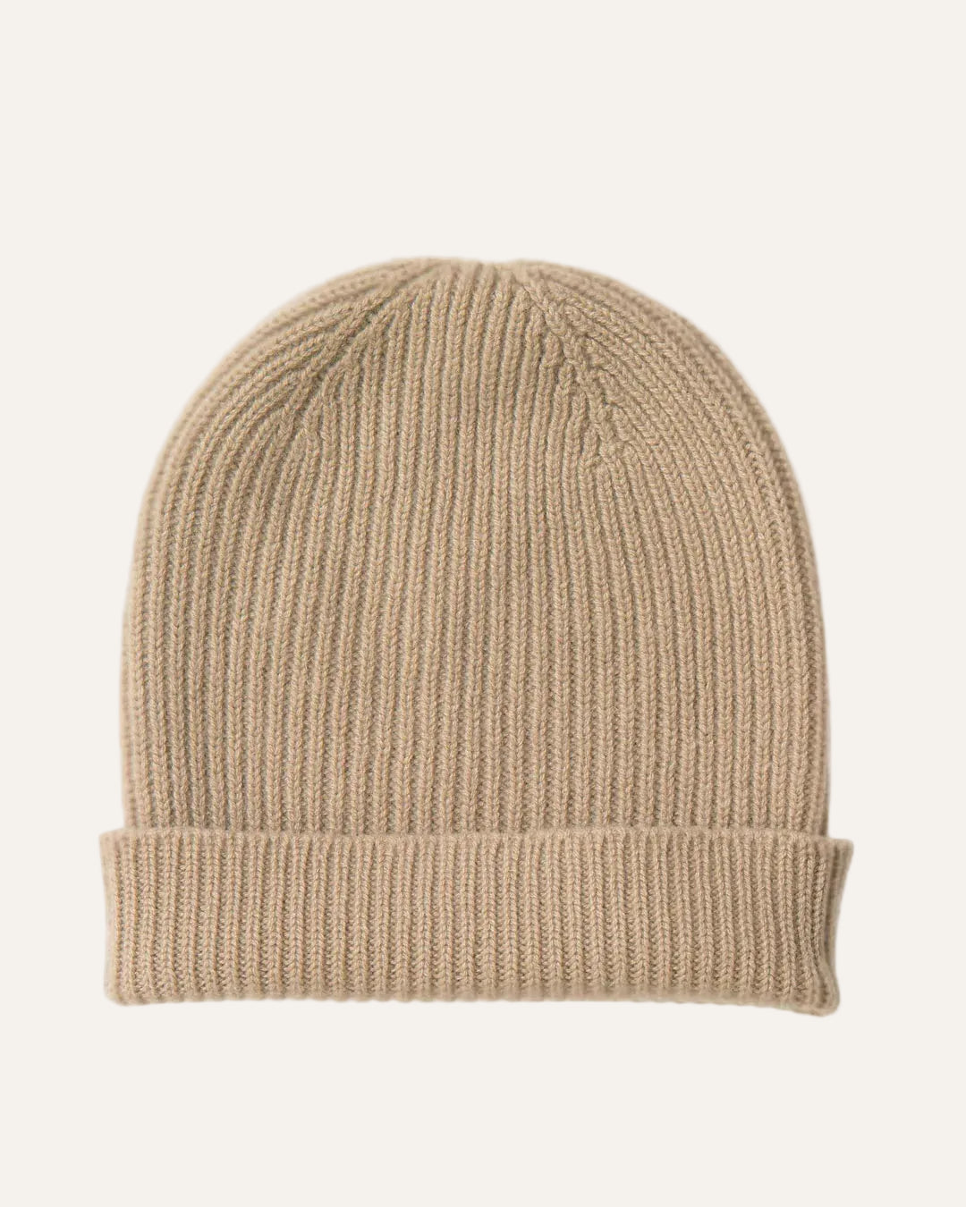 The Cashmere Choice - beige pure cashmere winter beanies 
for men and women Made in Scotland