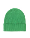 bright green ribbed cashmere beanies for men and women made in Scotland