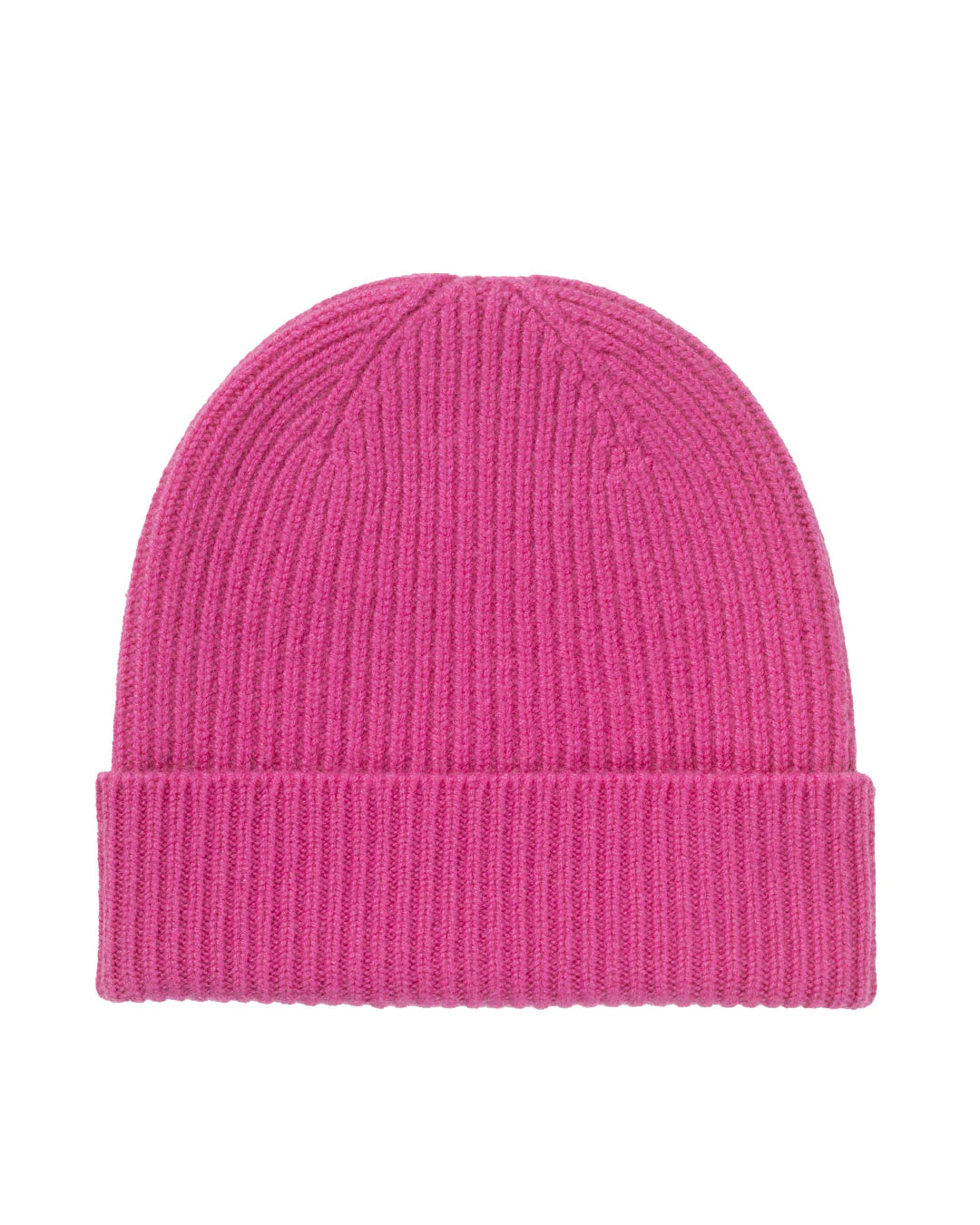 Hot Pink Cashmere Hat - 4ply - ribbed