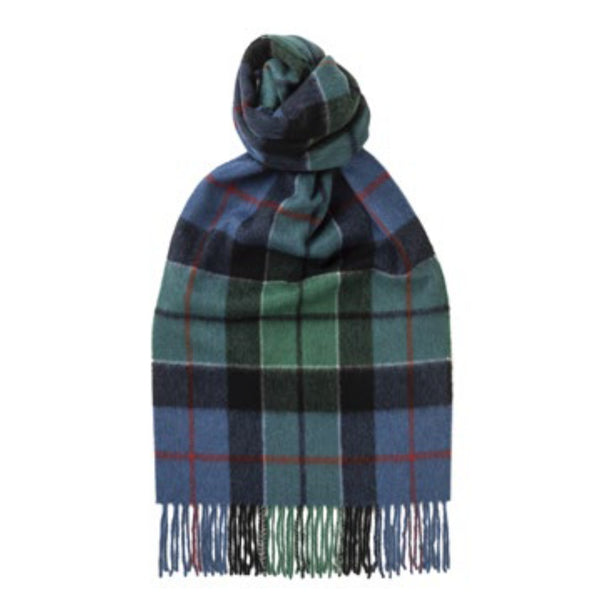 Pure Cashmere Scarf Checked - Classic Tartan Blue 