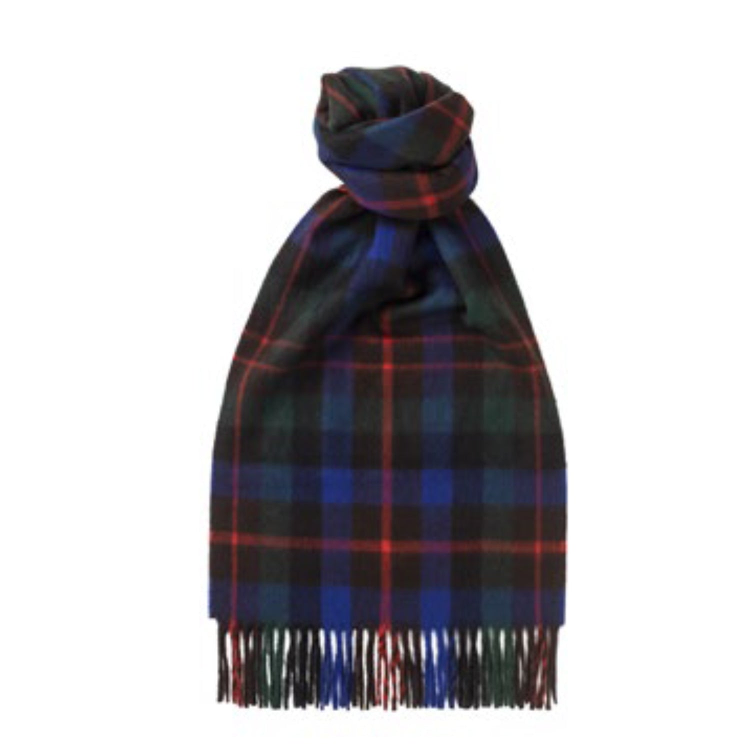 Pure Cashmere Scarf Checked - Modern Tartan Cobalt 