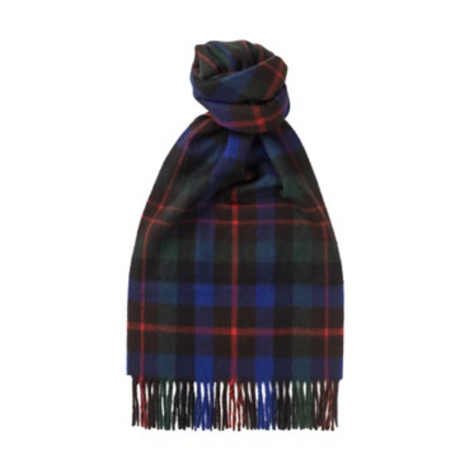 Cashmere Checked Scarf - Modern Tartan Cobalt 