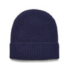 navy blue ribbed cashmere beanies for men and women made in Scotland