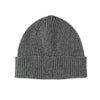 Lambswool beanie - grey ribbed beanie hat for men and women