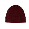 Lambswool beanie - autumn red ribbed beanie hat for men and women