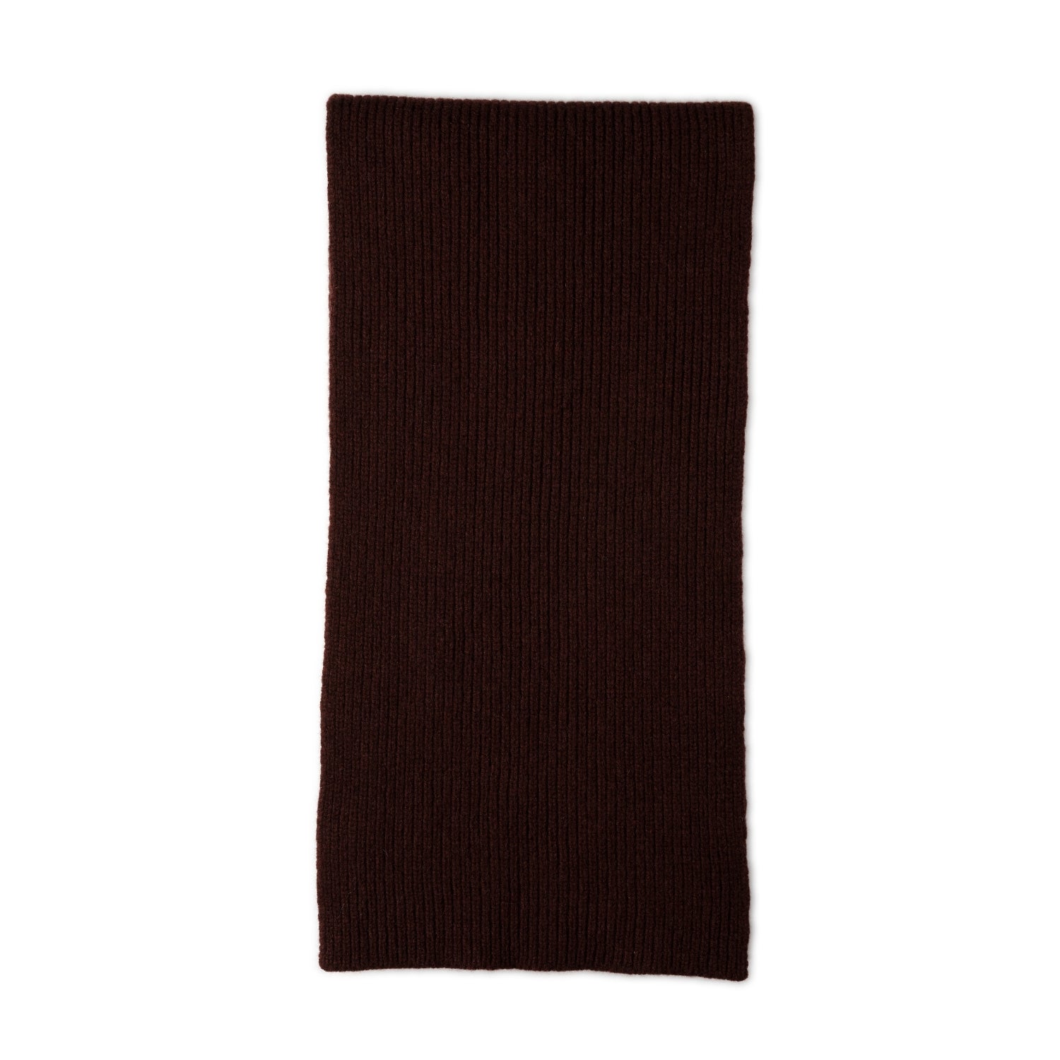 Ribbed wool scarf - chocoalte brown