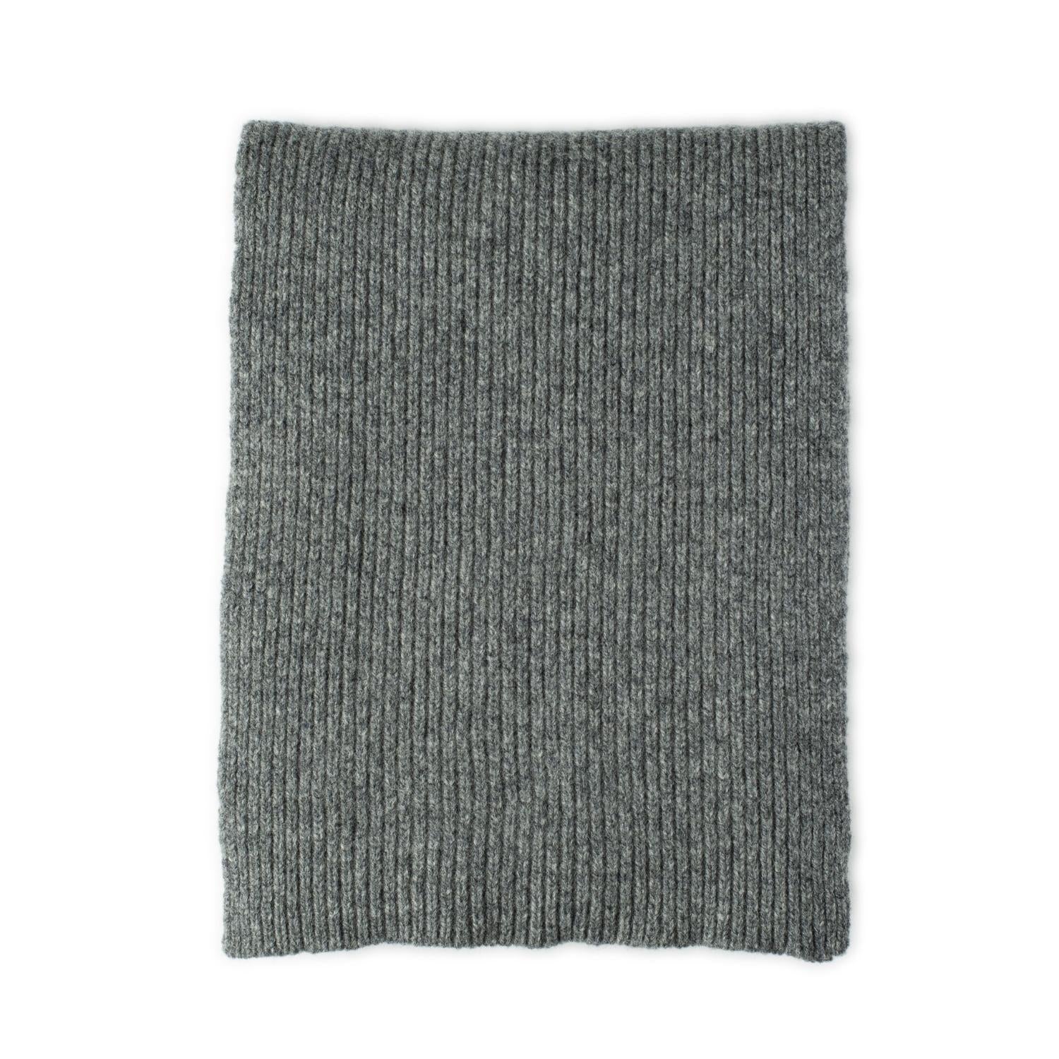 Ribbed wool scarf  - Grey