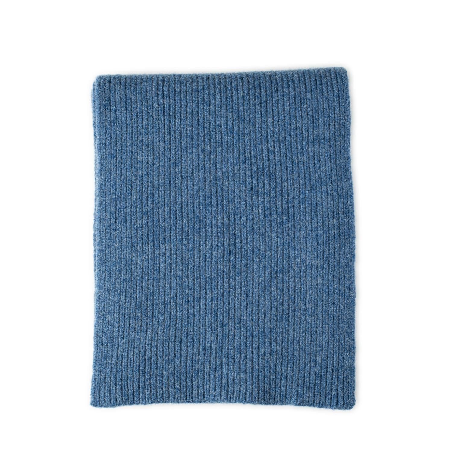 Ribbed wool scarf  -  Sky Blue