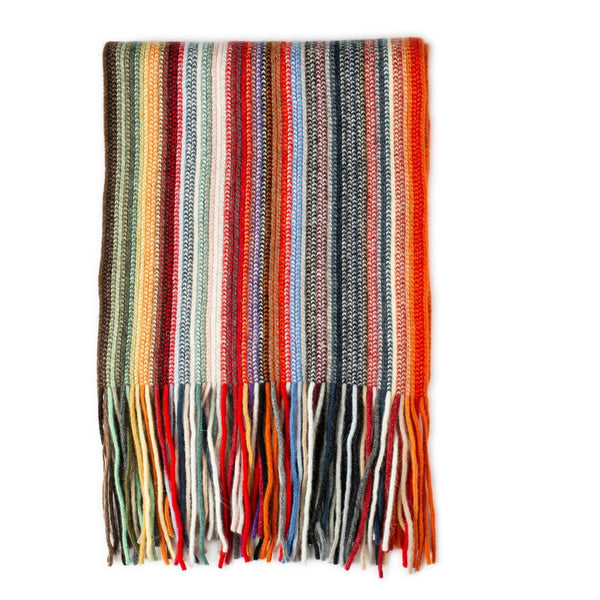 Knitted striped scarves - lambswool scarf - bright - multicoloured 