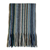 Knitted striped scarves - lambswool scarf - blue - multicoloured 