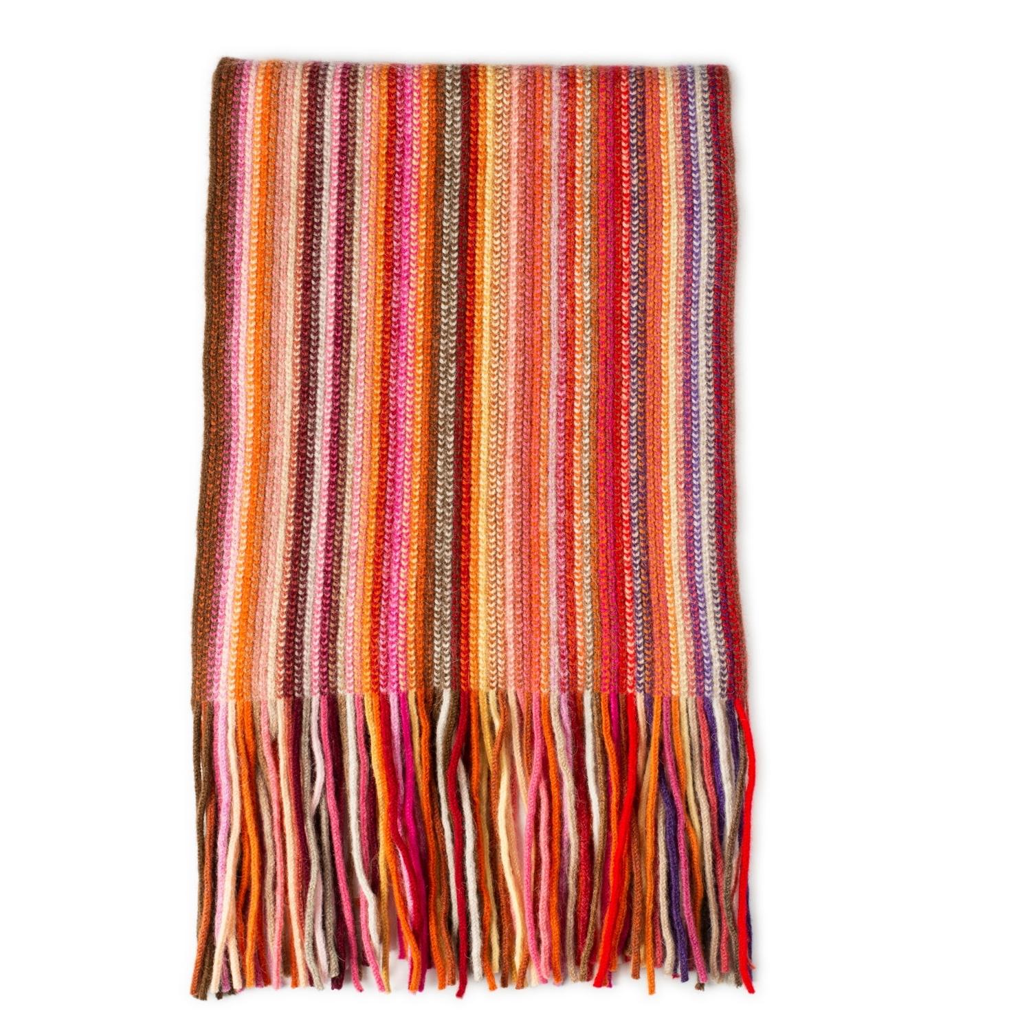 Knitted striped scarves - lambswool scarf - multicoloured 