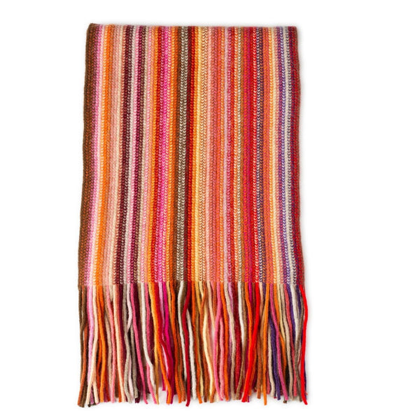 Knitted striped scarves - lambswool scarf - multicoloured 