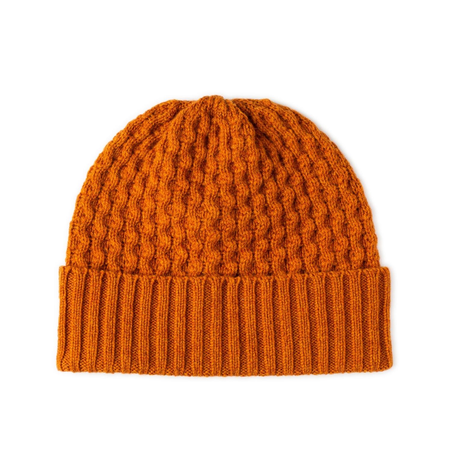 Aran Beanie Hat | Orange