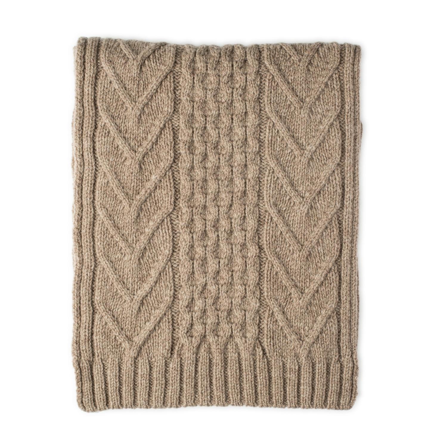 Lambswool scarves - Aran Scarves - Beige