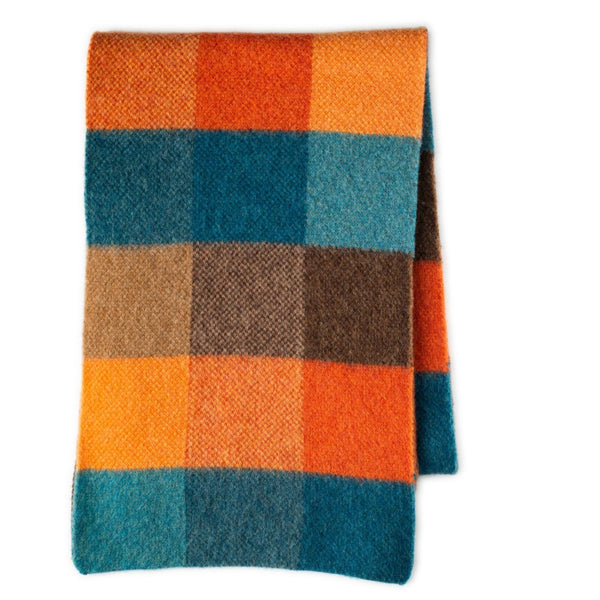 Checked scarves - colourful checked scarf - Teal Orange