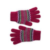 Pure Lambswool Patterned Christmas Gloves - Pink