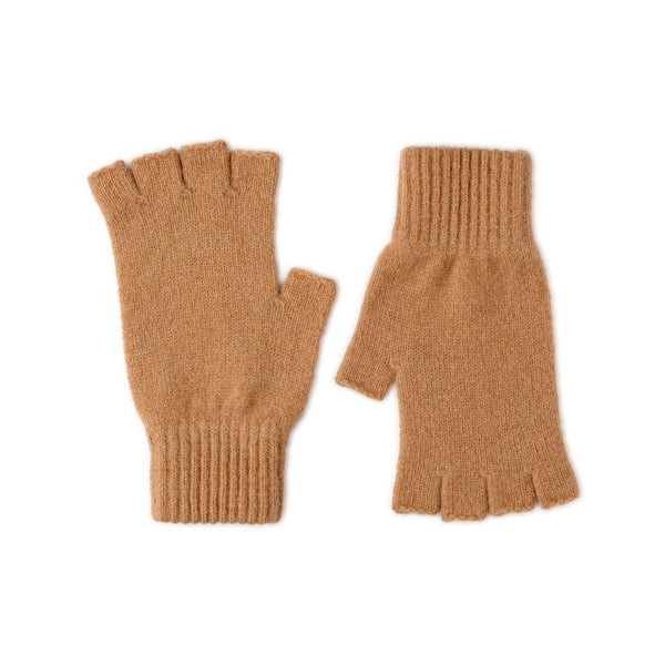 Fingerless Ladies Gloves - Beige Camel