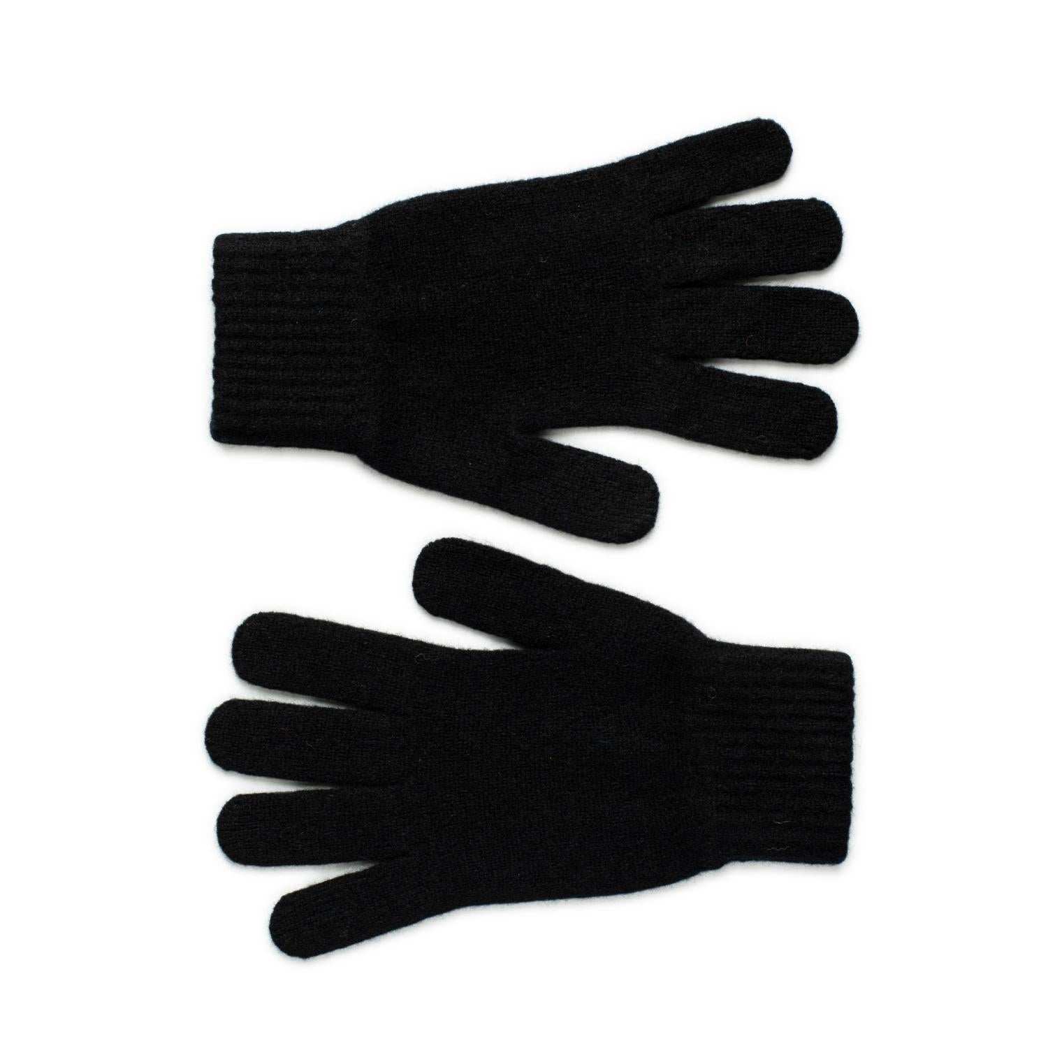 Lambswool Gloves - Mens Wool Gloves UK - black