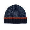 Lambswool Patterned Beanie - Blue