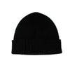 Hat and Scarf Set Black, Wool Ribbed