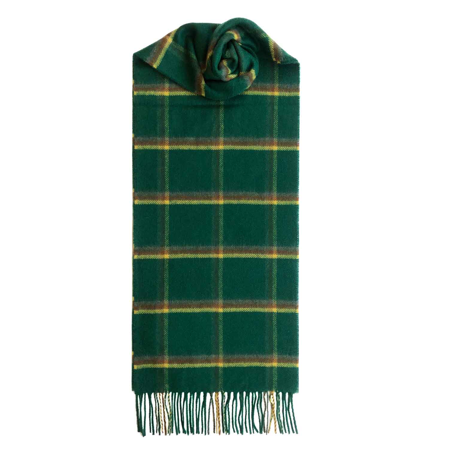 Checked Cashmere Scarf - Green Yellow 